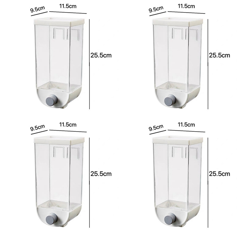 Four Large [1500Ml / Piece]Hang on wall Of Coarse Cereals storage box Rice bucket automatic produce rice Cereals and cereals storage box kitchen Wall mounted grain