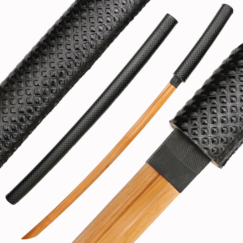 Warrior Edged Sword sword Road plus-cut Knife Collection Knife Practice for Practicing Toy Props Don Cross Belt Sheath Bamboo Knife Wood Knife-Taobao