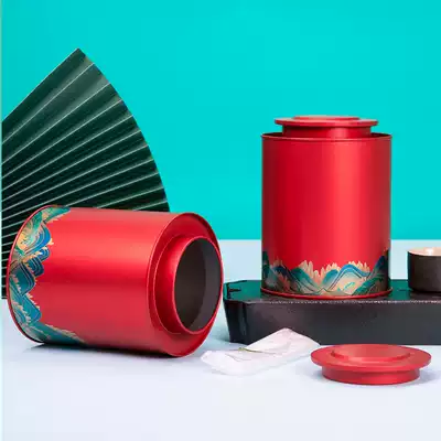 Black tea tea cans, tin cans, large green tea, Longjing, a catty of broken silver tea packaging cans