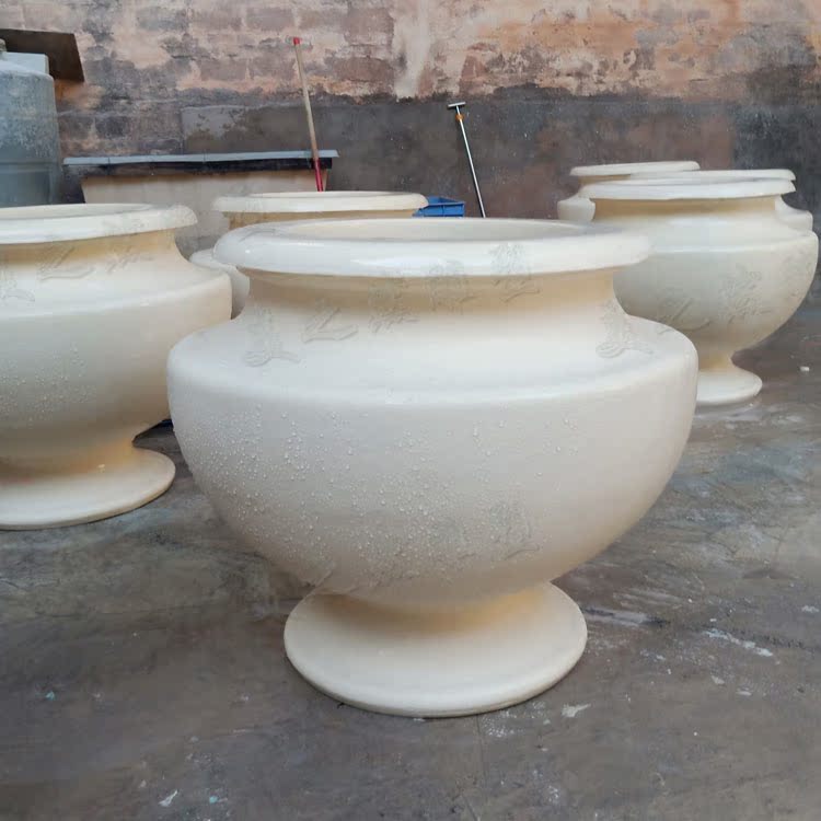 Foshan Sandstone Sculpture Flower Pot Courtyard Landscape Sculpture Garden Decoration Villa Bonsai Artificial Sandstone Flower Bowl Custom