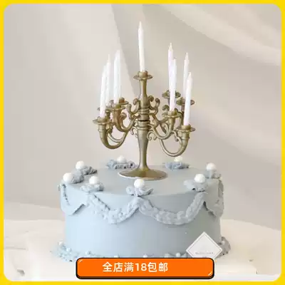 Birthday retro candle candlestick cake decoration Net Red plug-in accessories European style popular wedding creative ornaments