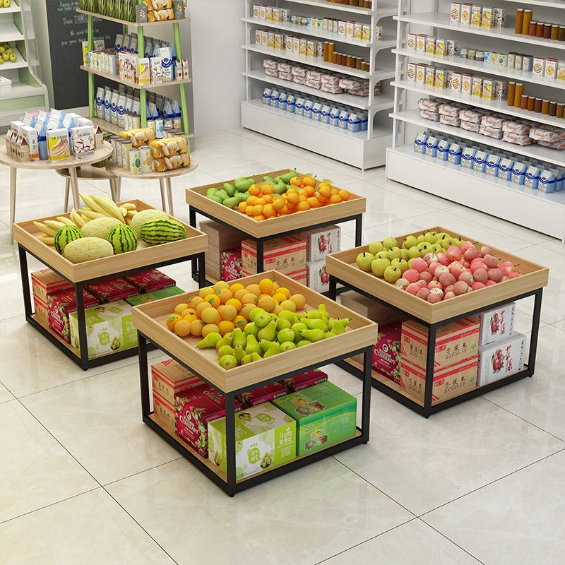  Water Fruit Shop Shelf shelves Show shelves Island Promotion Desk Supermarket Boutique Shelves Convenience Store Display Cabinets Double