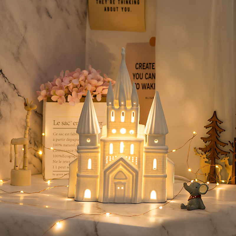 Children's bedside lamp girl dream castle princess room table lamp bedroom living room decorative lamp to send girlfriend birthday gift