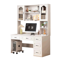 Solid wood desk bookshelf integrated desk bookcase combination childrens writing desk home bedroom simple student study table
