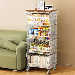 304 Stainless Steel Vintage Desktop Snack Storage Basket Living Room Miscellaneous Storage Basket Movable Household Storage Rack