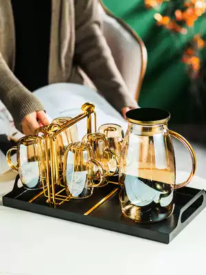 Light luxury water cup set glass cold kettle cup tea cup tea cup household living room with tray modern Nordic water Ware