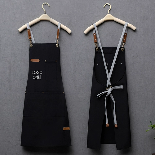 Джинсовый фартук, кофейный водонепроницаемый чай с молоком, популярно в интернете, делается под заказ, с печатью вашего логотипа