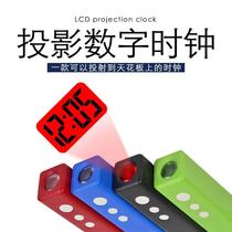 Keychain projection table electronic LED digital projection clock mini portable projection clock flashlight buckle small projection