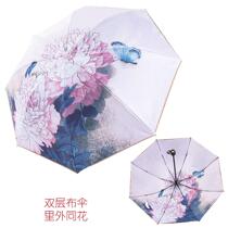 New double-sided printed double-layer vinyl parasol thickened sun protection and cooling rain or shine goddess anti-UV summer