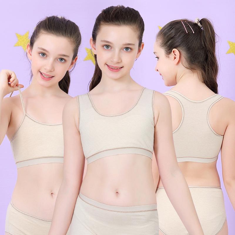 New girl No steel ring bra 9-12 years old Child girl hair nursery school Pupils vest thin section A color cotton