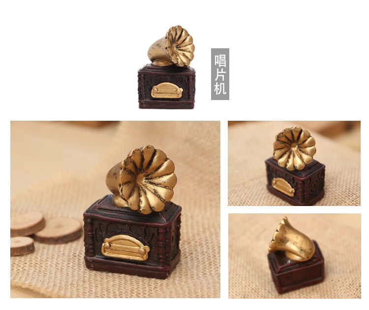 Оригинальный подарок 相机钢琴打字机复古做旧创意树脂迷你小摆件家居装饰网店拍摄定制 German/only banquet