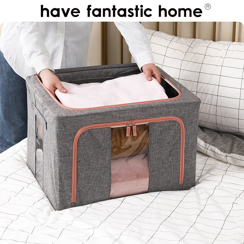 Good thing has clothes storage box fabric moving artifact dormitory folding basket wardrobe clothing storage box