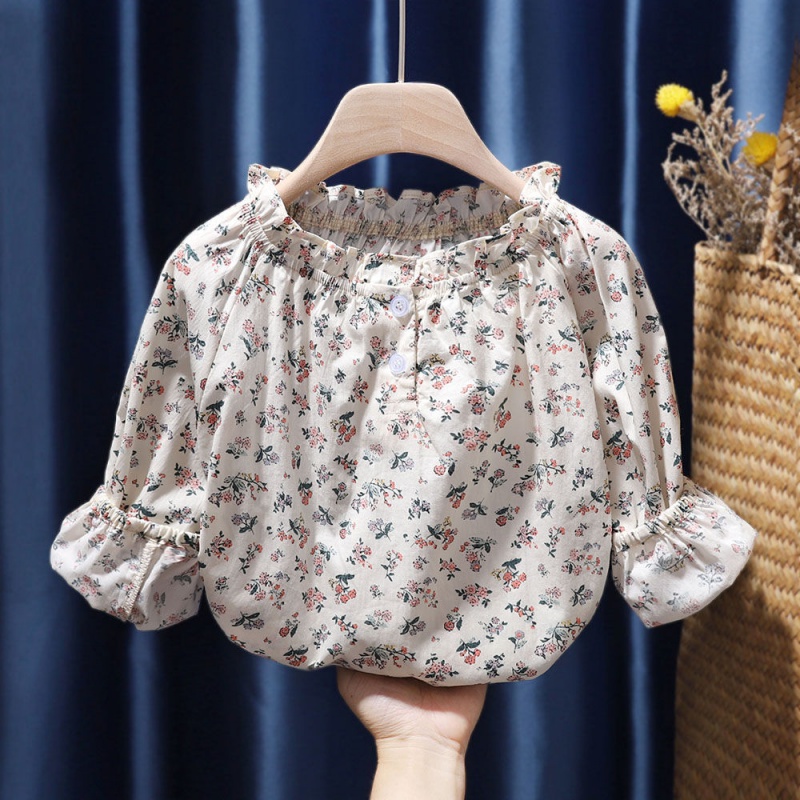 WhiteChildren Broken flower Dress spring and autumn Long sleeve Korean version Girls' clothes Autumn clothes Super foreign atmosphere Baby girl princess skirt