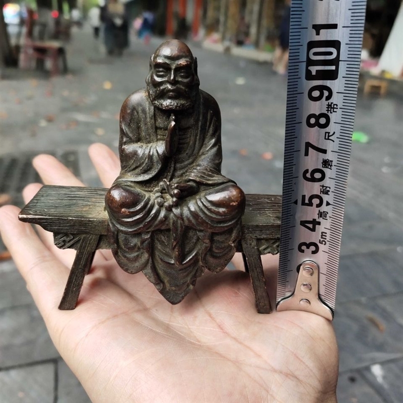 Antique copper miscellaneous collection of antique copper bench Damo Buddha statue household furnishings town for security