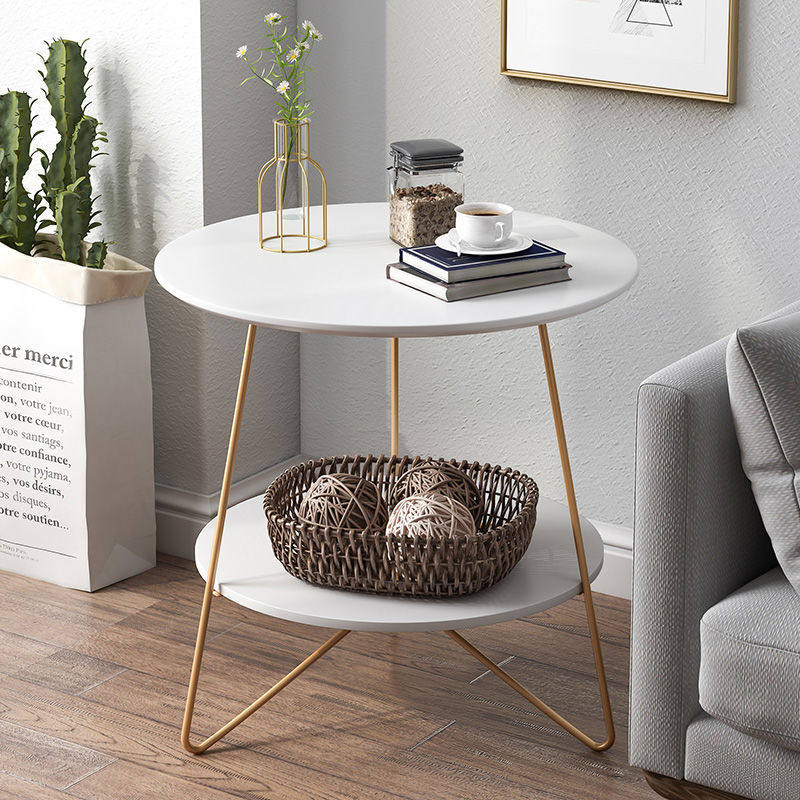 Nordic coffee table simple modern living room metal leg table creative sofa side table simple small apartment balcony coffee table