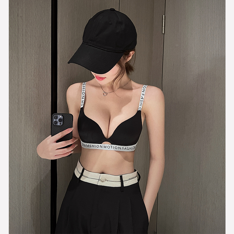 Small breasted gathering for autumn and winter underwear female display chest large free of steel ring collecting auxiliary milk anti-sagging adjustment type without mark bra-Taobao