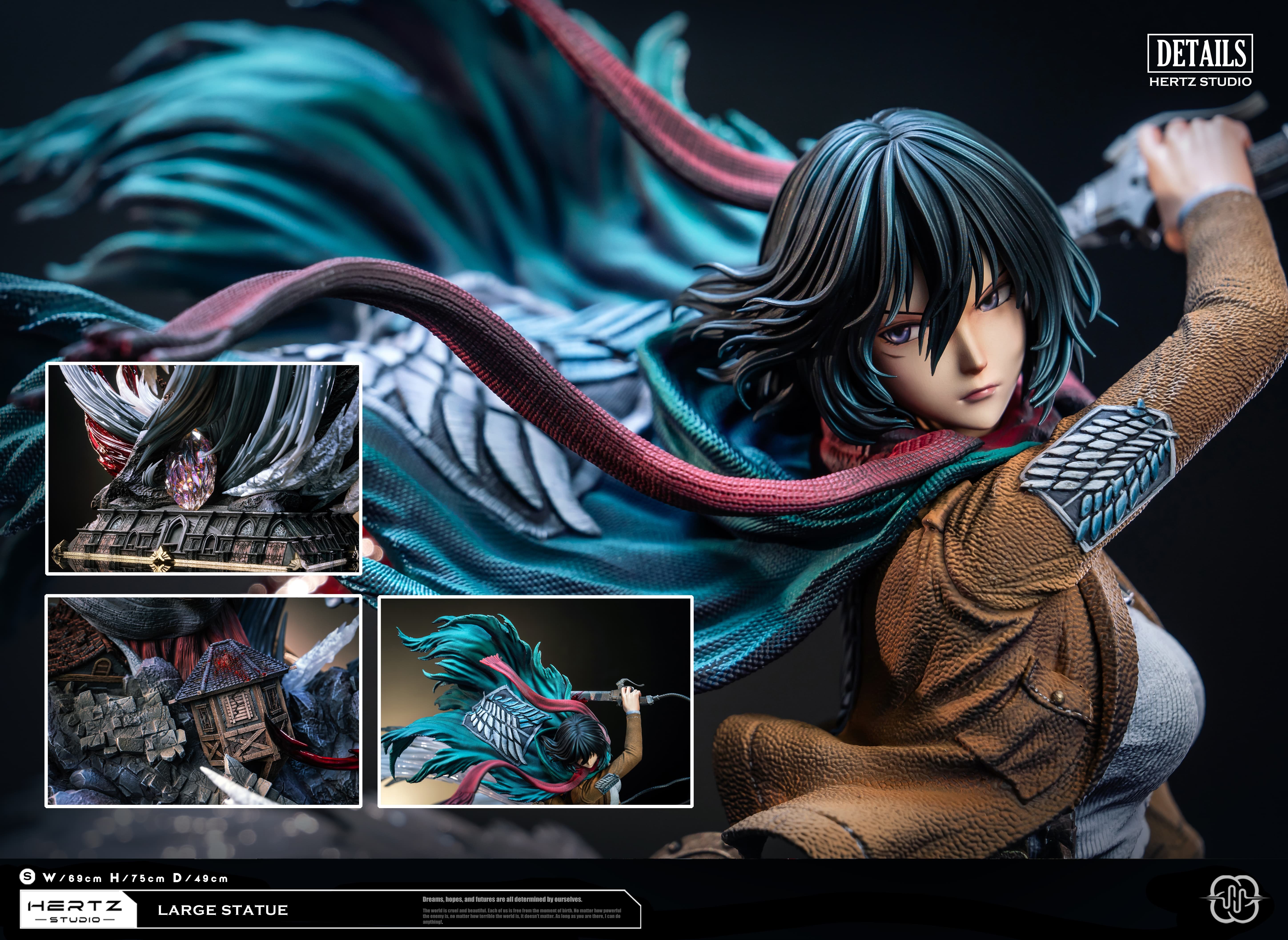Hertz Studio Annie Leonhart VS Mikasa·Ackerman 75CM Resin Statue