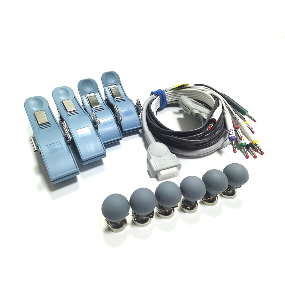 适用GEmac500/1100st1600/2000 心电图机十二导联线胸吸球四肢夹