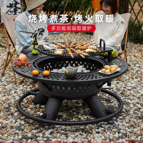 [Комната прямой трансляции] Приготовление чая вокруг плиты, уличной дворовой печи, бытовой отопительной печи, печи для барбекю, походной печи для костра.