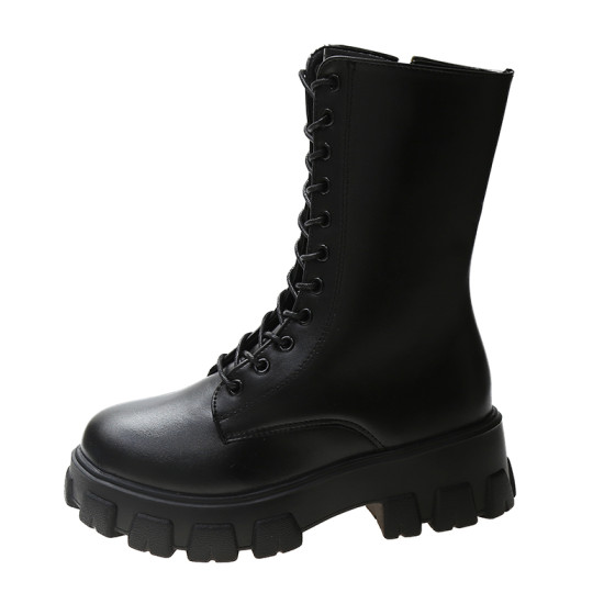 大码女靴41一43马丁靴女短靴英伦风女鞋子超火厚底显脚小中筒靴子