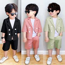Boys suit suit summer childrens casual small suit Korean version handsome boy baby flower girl catwalk dress tide