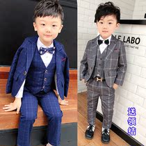 Boys suits spring and autumn childrens British small suits childrens baby foreign-style wedding dresses three-piece Korean version of the tide