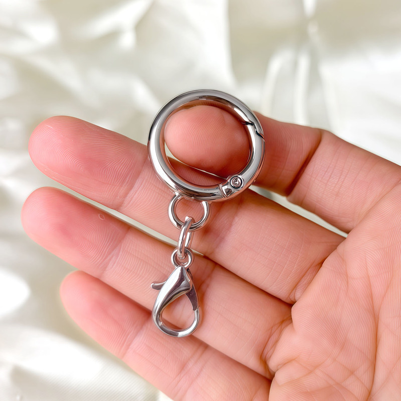 Silver Round Spring Ring Lobster Clasp Keychain Pendant Metal Ring DIY Jewelry Accessories Bag Pendant Clasp Silver Round Spring Ring Lobster Clasp Keychain Pendant Metal Ring DIY Jewelry Accessories Bag Pendant Clasp