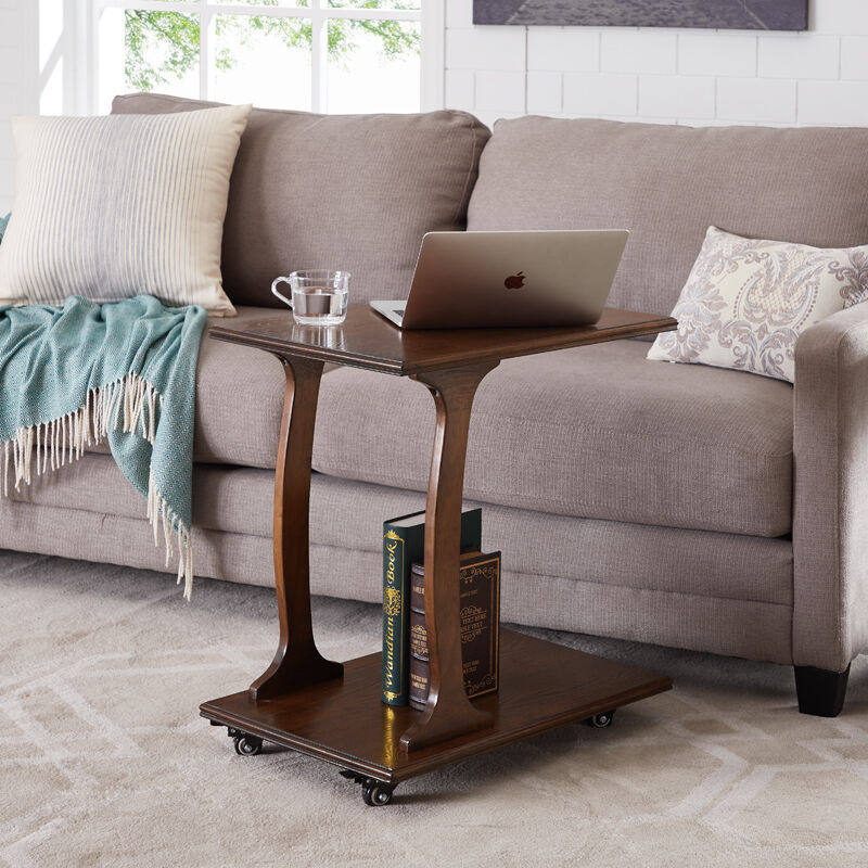 C-shaped sofa small side table is minimalist and light luxury u-shaped side cabinet sofa side cabinet with wheeled rectangular bedside table can be moved