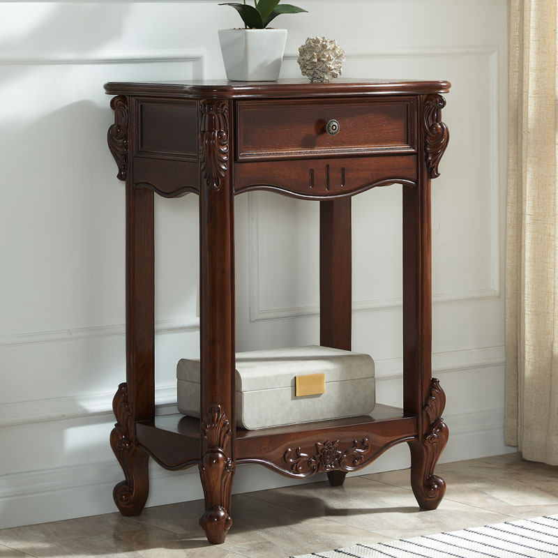 Solid wood flower shelf living room floor-to-ceiling strong high-end atmosphere indoor home double-layer retro flower stand flower shelf