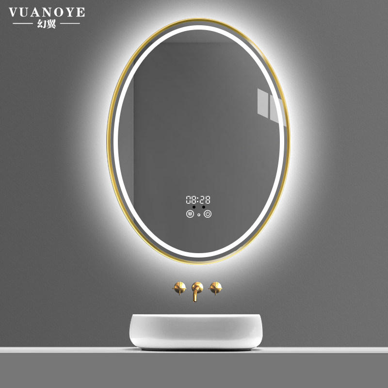 Aluminum alloy elliptical LED lampmirror round bathroom mirror wall with bathroom mirror mirror lamp