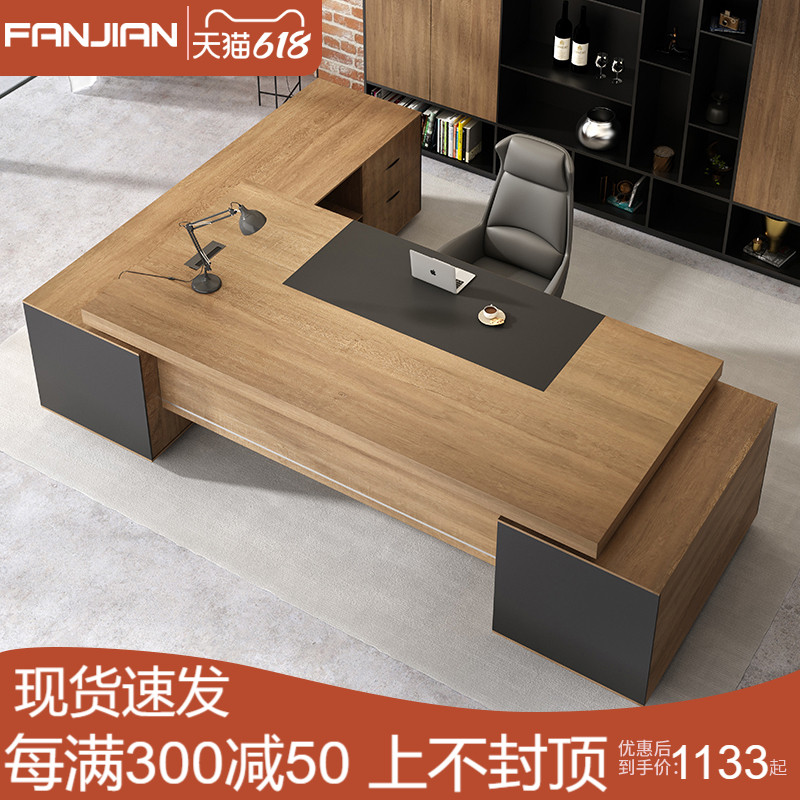 Van Arrow Desk Boss Table President Desk Minimis Modern Manager Office Desk Chair Composition Office Big Bandae