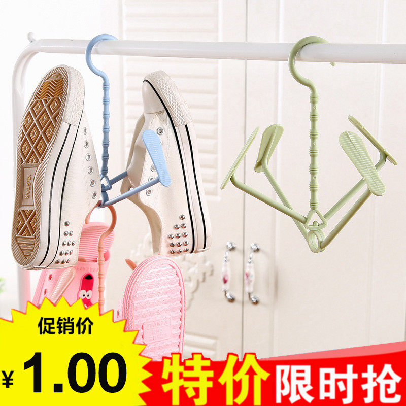 Shoe rack hook Double hook handstand drying artifact Multi-function hanging shoe hanger Hole-free small drying rack
