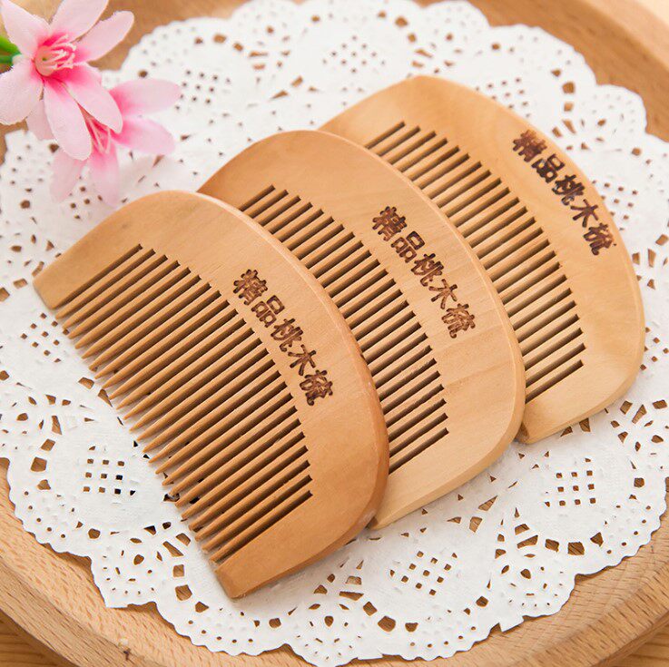 Natural Peach Wood Comb Sandalwood Home for men and women anti-hair anti-static, casually portable head meridians Meridian Massage Comb