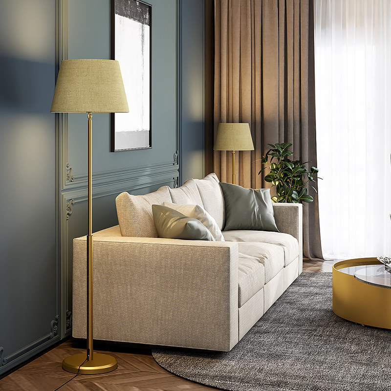 American light and luxurious floor lamp bedroom living room Nordic landing style table lamp modern minimalist sofa bed head vertical buried light