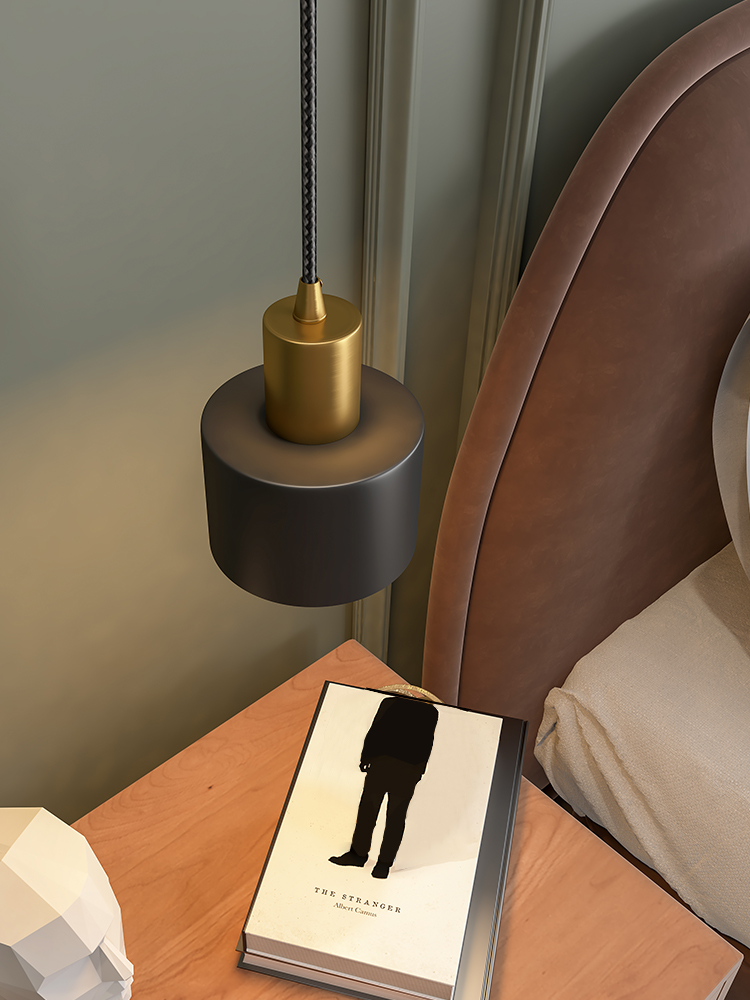 Bedroom bed small chandelier Minimalist light luxury personality creative net red single-head dining room lamp American simple dining hanging