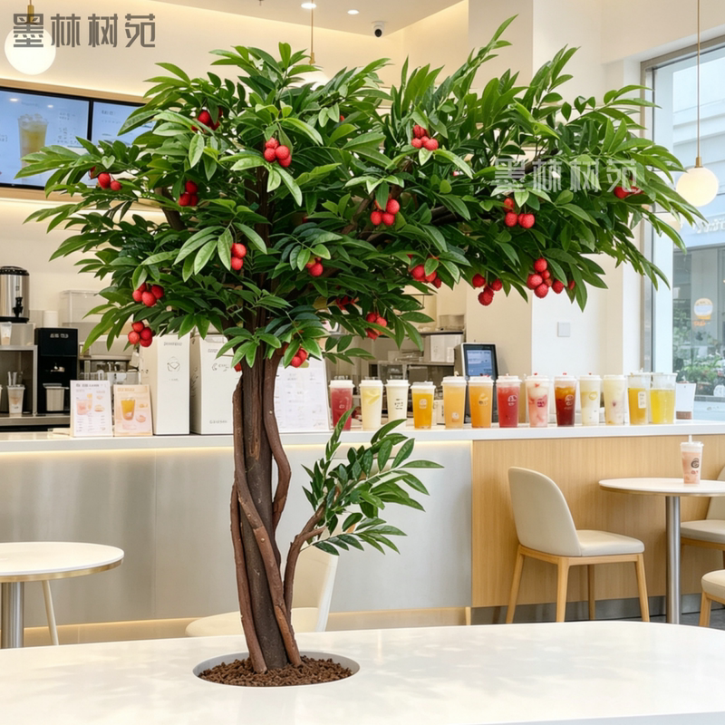 Simulated Lychee Tree, Hawthorn Tree, Large Indoor Mall Fruit Shop Decoration, Fake Tree for Photography, Landscaping, Stage Props Simulated Lychee Tree, Hawthorn Tree, Large Indoor Mall Fruit Shop Decoration, Fake Tree for Photography, Landscaping, Stage Props