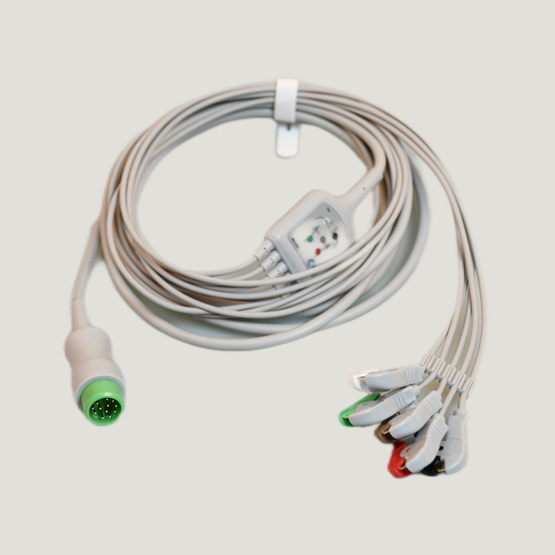 适用迈瑞T5 T6 T8 iPM iMEC 8 10 12监护仪心电导联线12针5导夹式