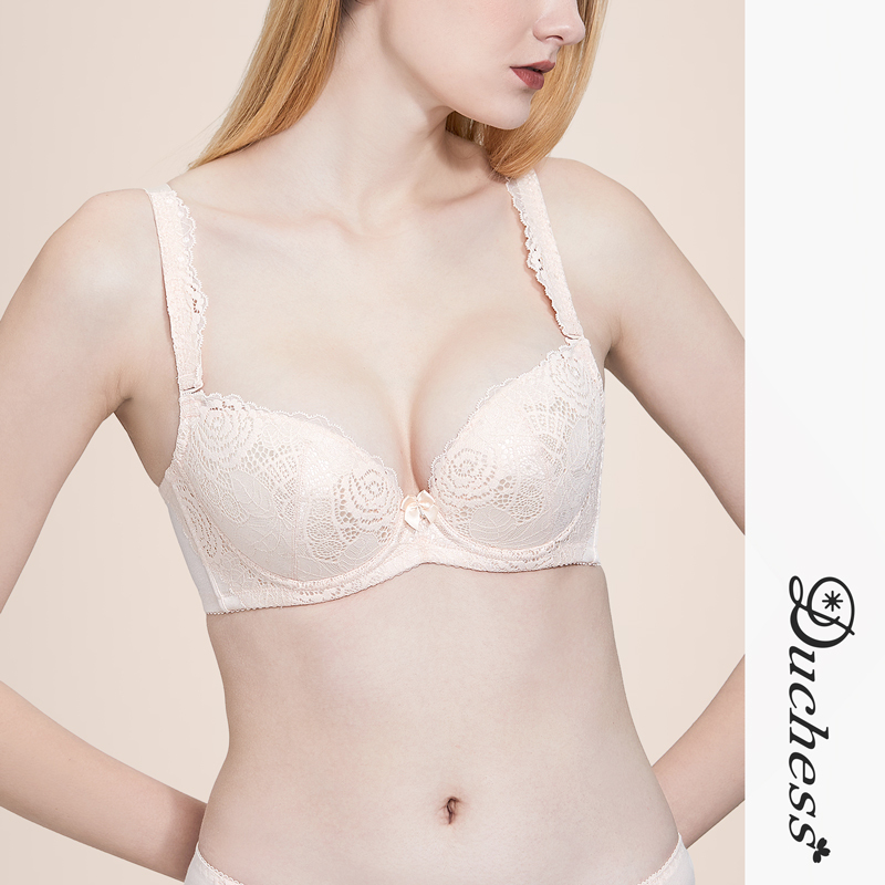 Women's Lingerie Push-Up 3/4 Thin Cup Lace Bra V-Shaped Large Bust Minimizing Push-Up Bra 7002