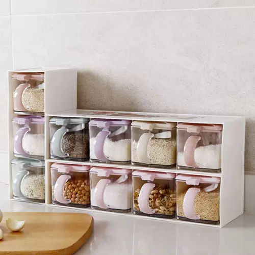 Приправочный бак набор приправы банка кухонные принадлежности с крышкой монозодий глутамат Комбинированный соляный бак продукт.