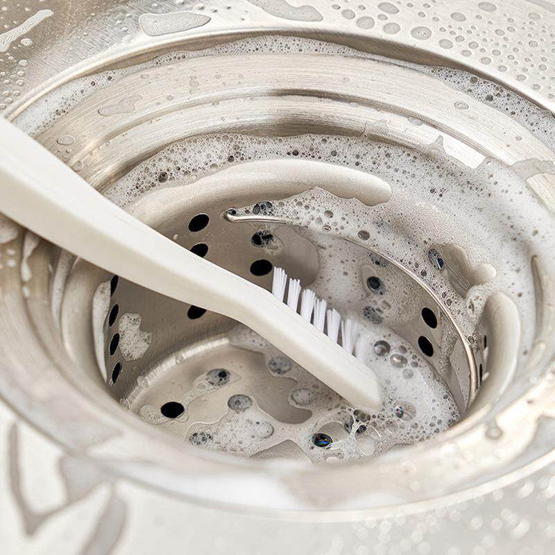 Day Style Bathroom Kitchen Double Head Trench Tile Gap Brushed Keyboard Fine Slit Cleaning Brush With Suction Cup Intake