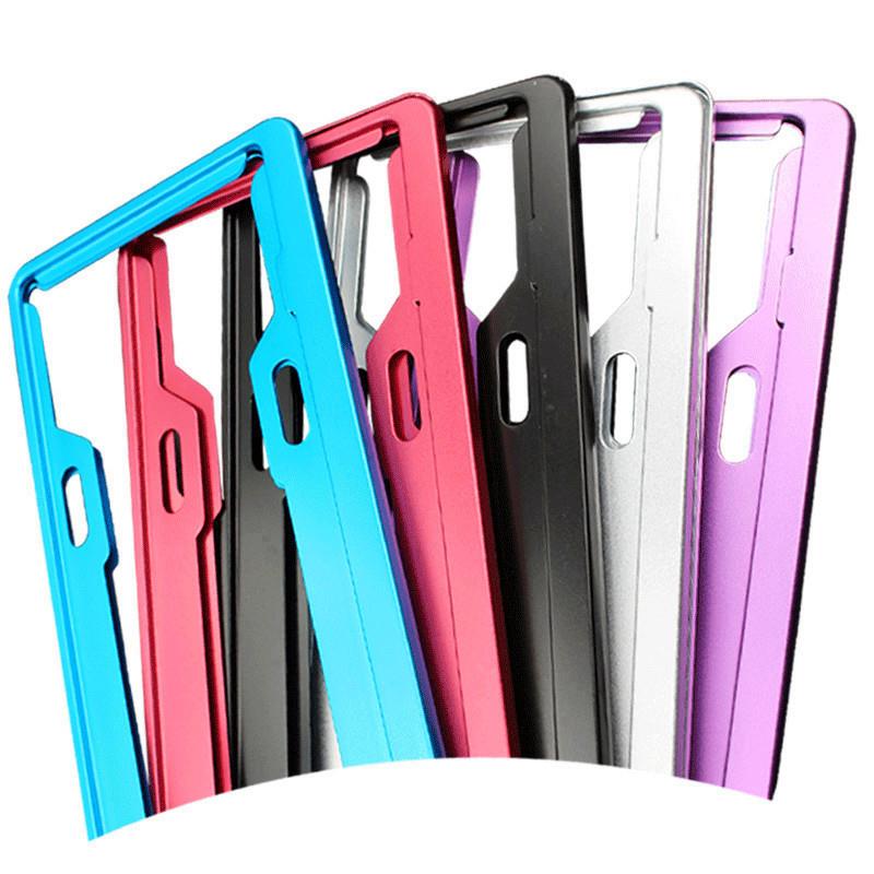 New Turnpass Rules Aluminum Alloy License Plate Rack Car Stainless Steel License Plate Frame Retrofit License Plate Border Theft Cover Universal