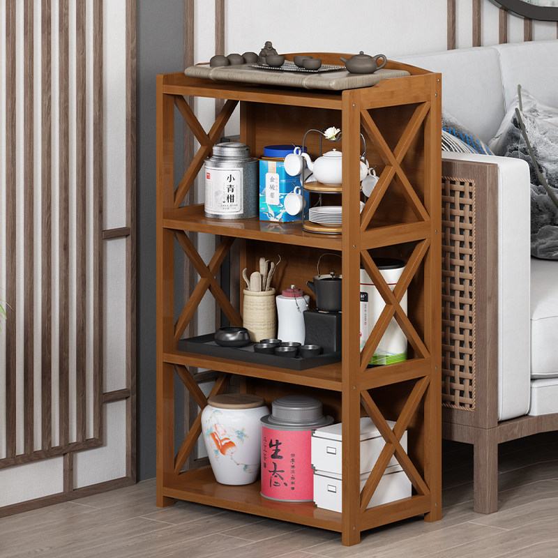 Solid wood tea cabinet display cabinet tea table side shelf Bogu shelf dining cabinet partition Chinese modern minimalist small