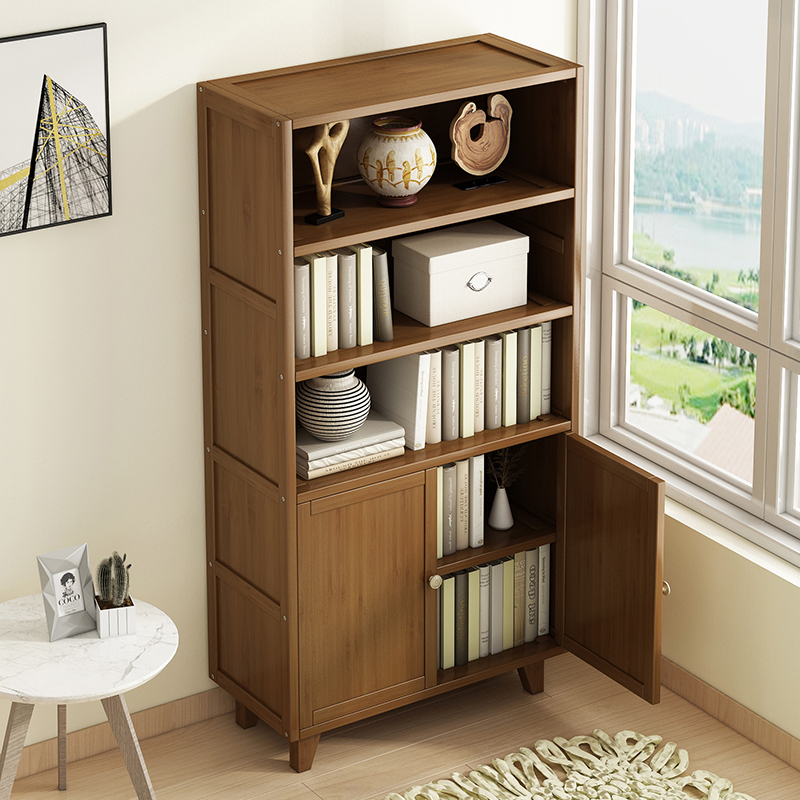 Bookshelf Floor Shelf Living Room Simple Children's Bookcase Storage Shelf Net Red Cabinet Simple Solid Wood Small Bookcase