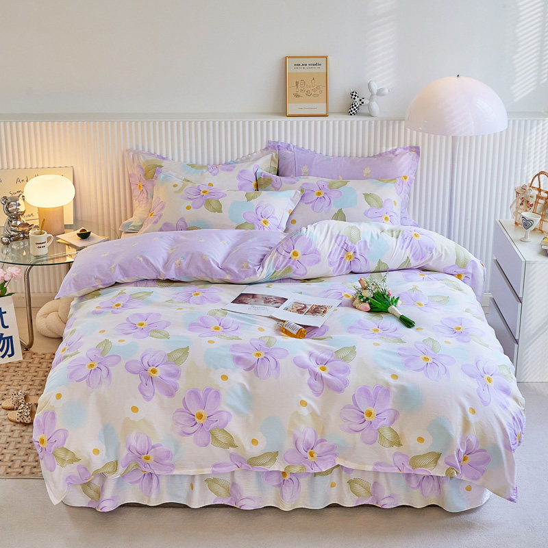 Bed Cube 2022 new 12868 cotton - printed bed skirt four pieces