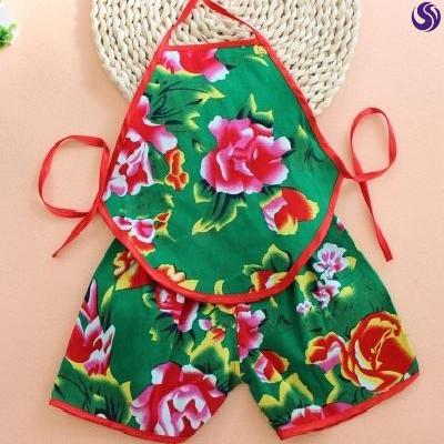 Northeast big flower cloth clothes baby boy suit children under 1 year old cute funny clothes belly 