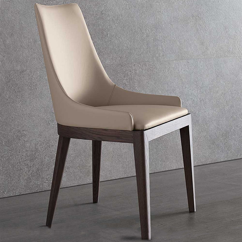 LDAD Nordic Dining Chair Italian Minimalist Ash Wood Solid Wood Leather Art Leisure Chair Simple Postmodern Designer Stool