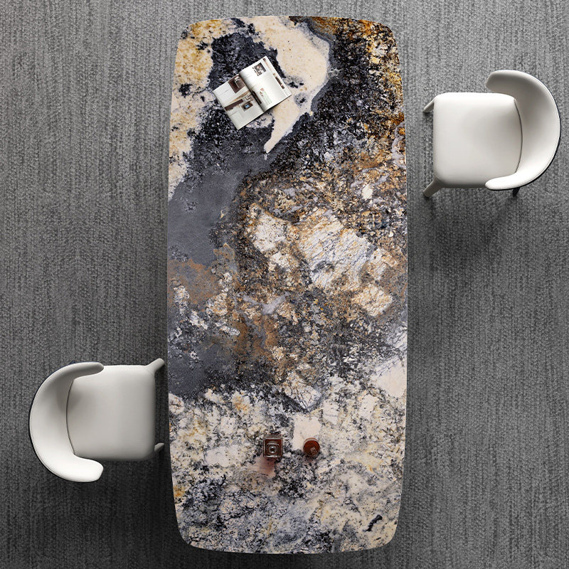 LDAD Italian imported slate dining table simple marble dining table and chair combination modern light luxury home dining table custom