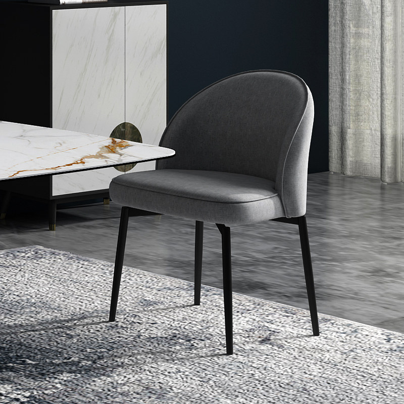 LDAD Italian minimalist fabric dining chair fashion modern minimalist home personality villa hotel lobby negotiation chair