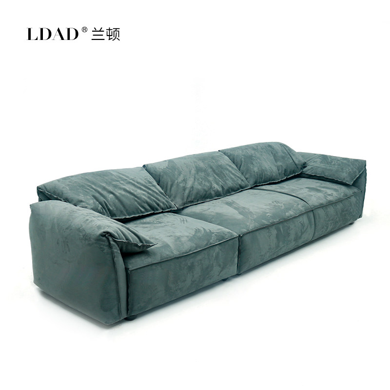 Italian minimalist frosted leather sofa baxter elephant ear living room straight row designer fabric down sofa