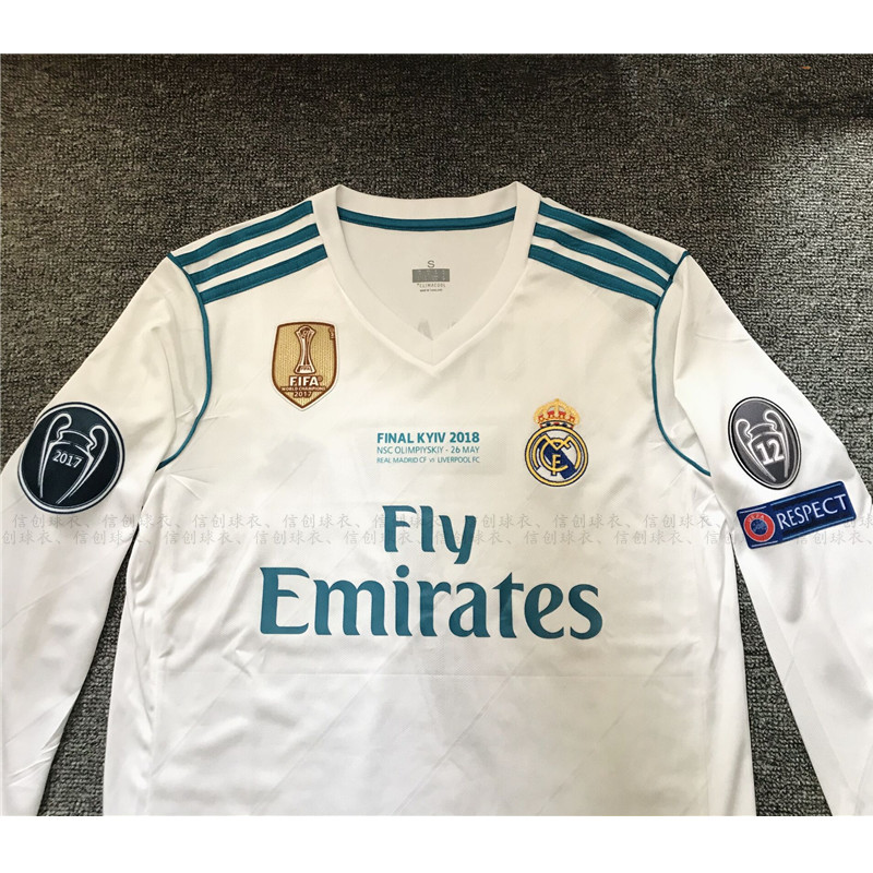 1718 Real Madrid jersey home Champions League Final version 7 C Roof 4 Ramos Bell short long sleeve uniforms-Taobao